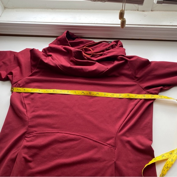 Arc'teryx Varana Shirt Woman Large Maroon Long Sleeve Cowl Neck Pockets Gorpcore - Picture 10 of 13